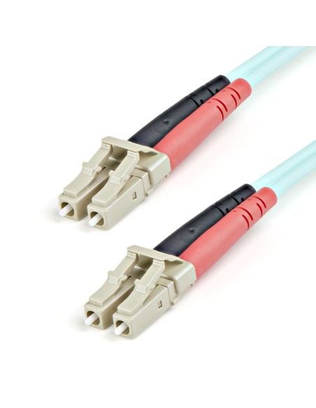 Cable de 1m de Fibra Óptica Multimodo OM3 LC a LC UPC - Full Duplex 50/125µm - para Redes de 100G - LOMMF/VCSEL - Pérdida Baja 